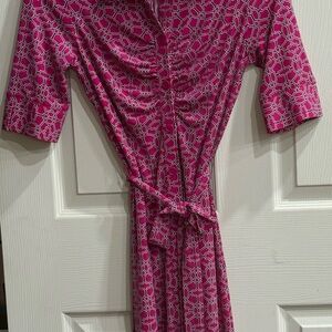 Laundry By Shelli Segal Pink Ruched Tie Front Bodycon Dress